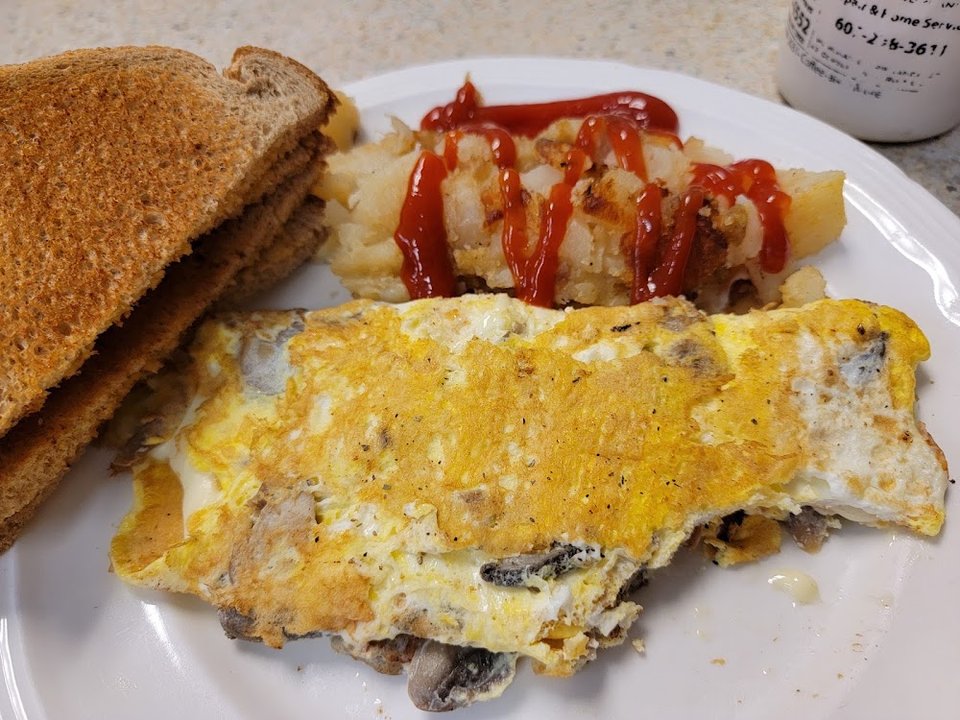 Omelette with Mushrooms and Sausage