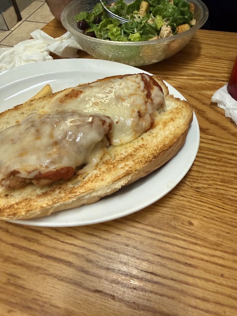 Chicken Parmesan Sandwich with Salad